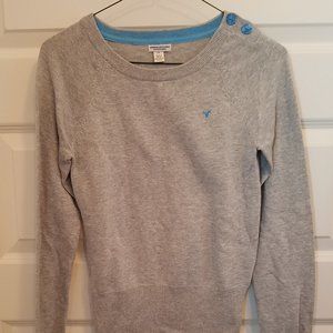 Soft grey & blue American Eagle Outfitters Sweater